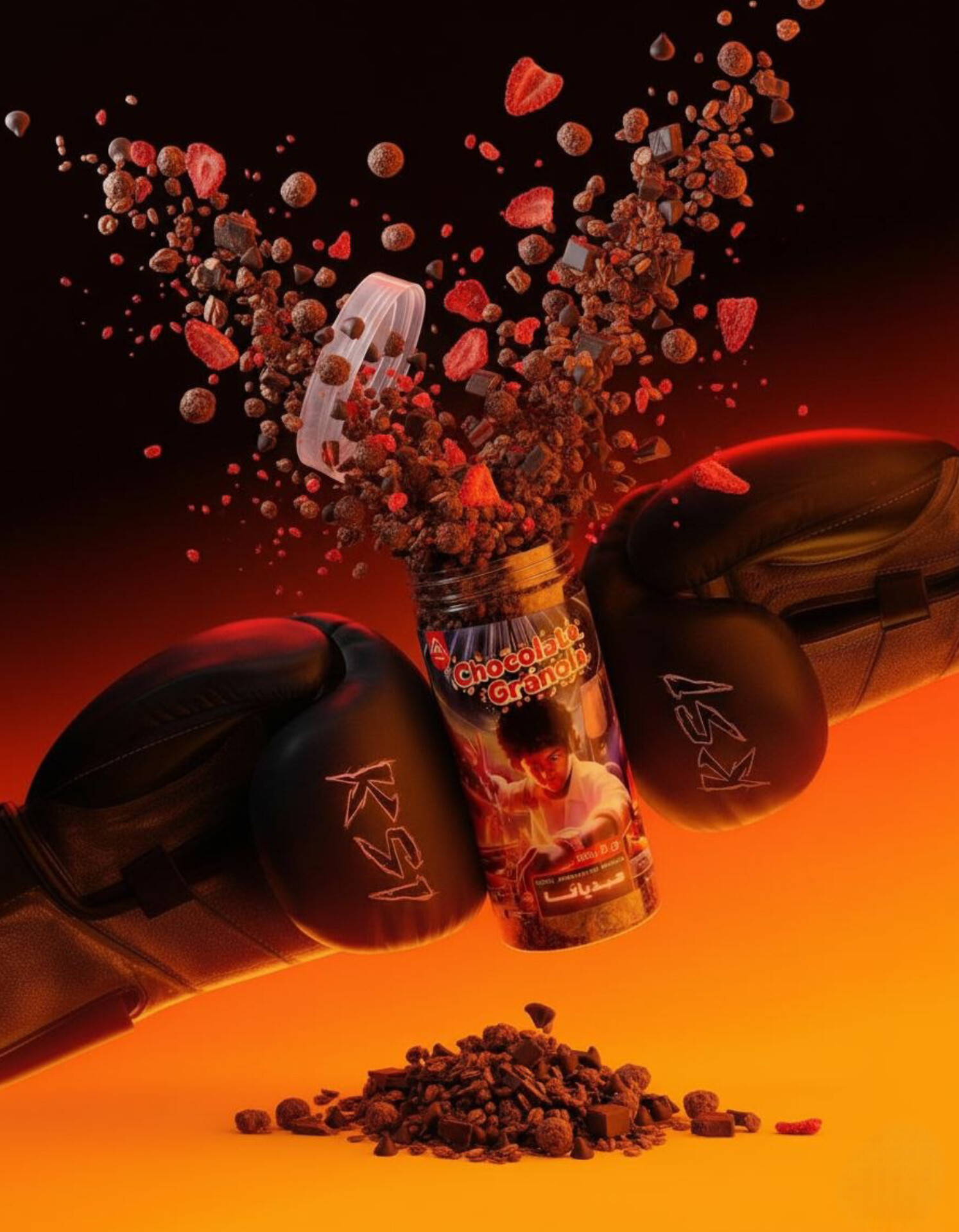 گرانولا پر مغز شکلاتی